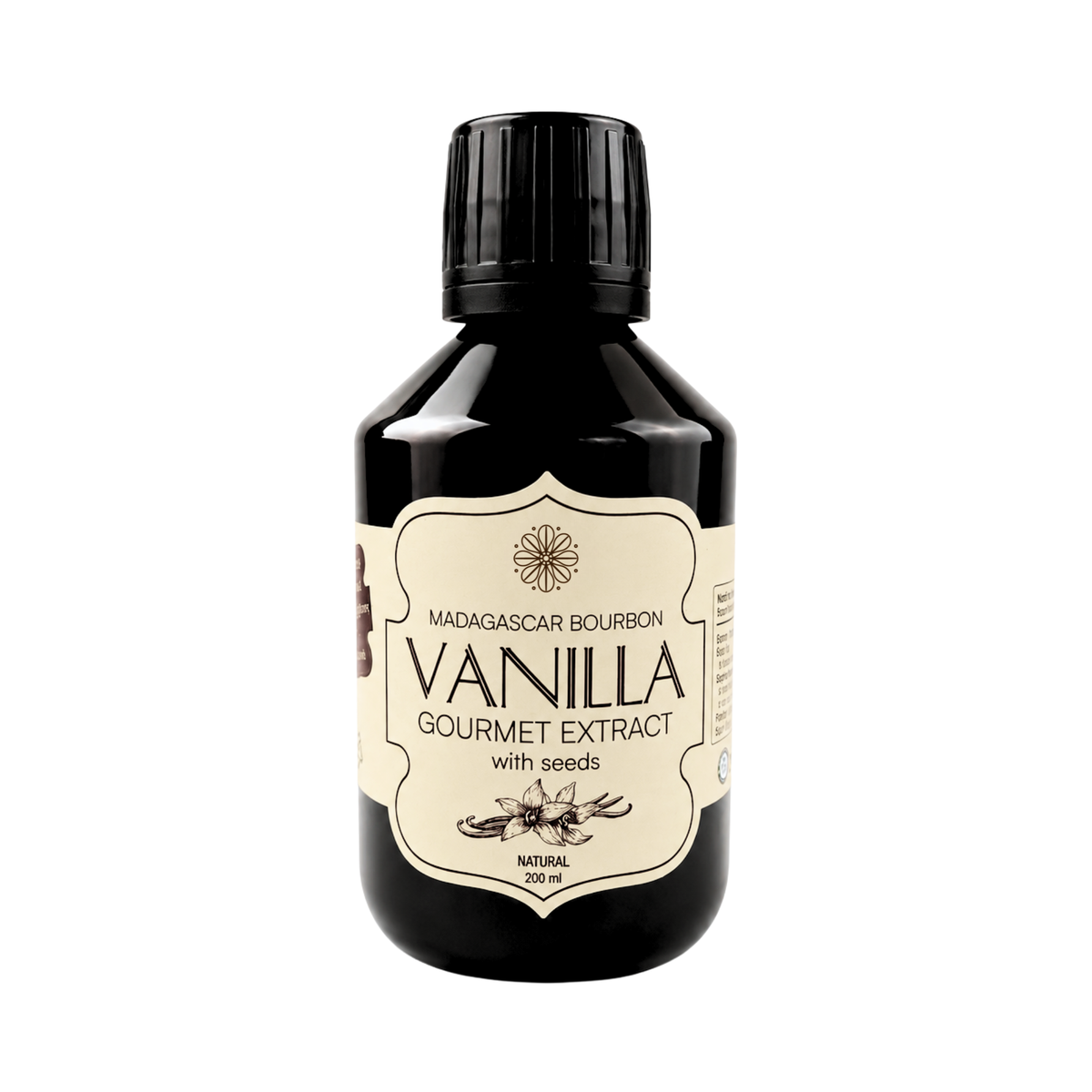 Vanilla Scientific Madagascar Bourbon vanilla extract with seeds, 200 ml bottle