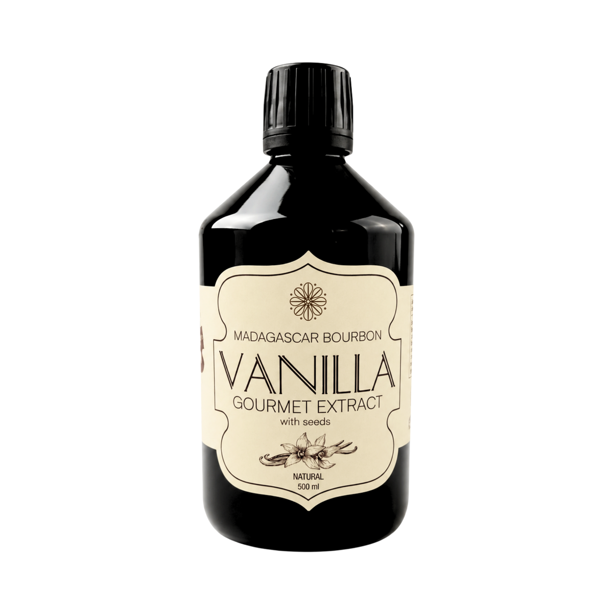 Vanilla Scientific Madagascar Bourbon vanilla extract with seeds, 500 ml bottle