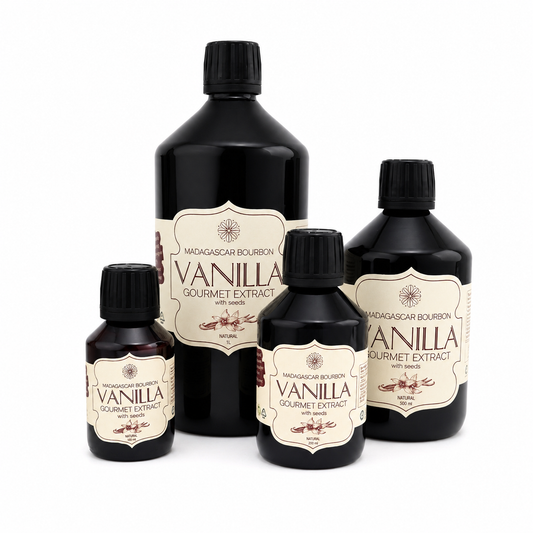 Vanilla Scientific Madagaskaro Bourbon vanilės ekstraktas su sėklytėmis, keturi butelių dydžiai